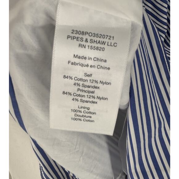 VERONICA BEARD Arabel gathered striped cotton-blend poplin dress Size 6 - Picture 7 of 12